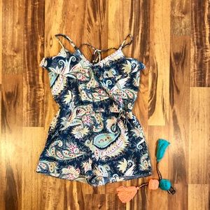 AE Blue paisley romper